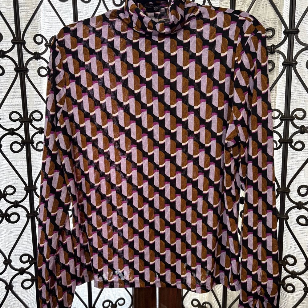 Worthington Geometric Patterned Top - Lavendar, B… - image 1